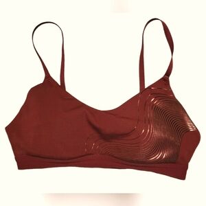 Adidas Dark Red Sports Bra with Metallic Accents
